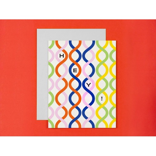 Hey Rainbow Spirals Greeting Card