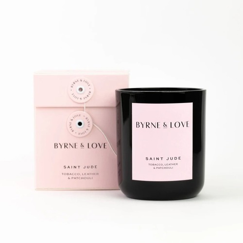 Saint Jude Candle Pink 300g - Tobacco & Patchouli 