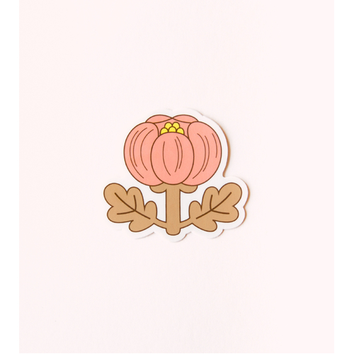 Waterproof Aesthetic Sticker - Coral Peony