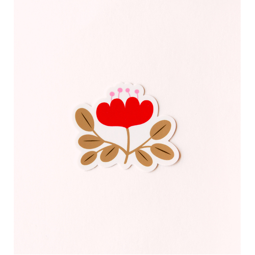 Waterproof Aesthetic Sticker - Red Poppy