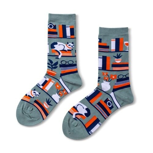 Women's Socks - Book Shelf
