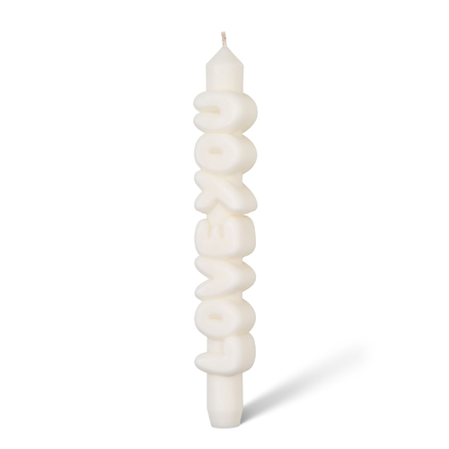 Love You 3D Taper Candle White