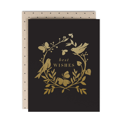 Best Wishes-Birdy Butterfly with gold foil