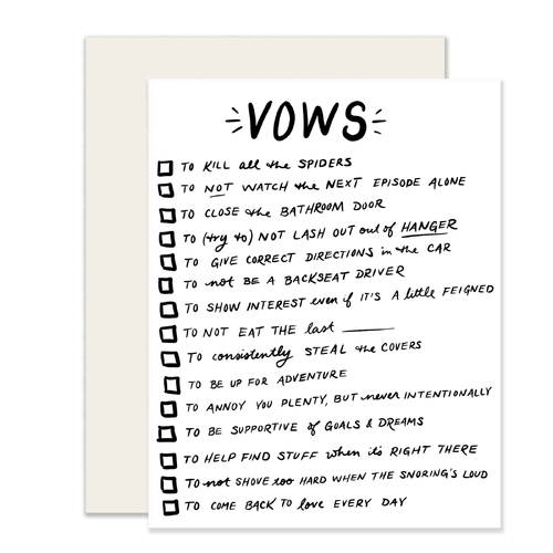 Vow Checkboxes