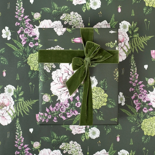 Summer Garden Dark Green Wrap - Single sheet