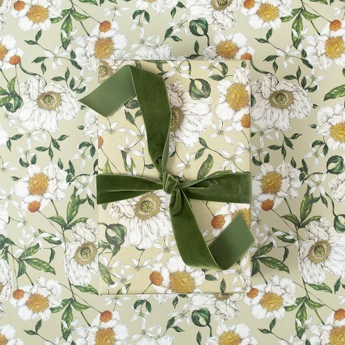 Spring Blossom Green Wrap - Single sheet