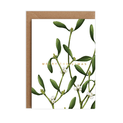 Greenery - Mistletoe White Merry Christmas