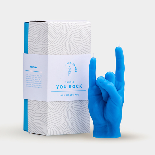 You Rock Candle Hand - Blue