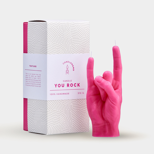 You Rock Candle Hand - Pink
