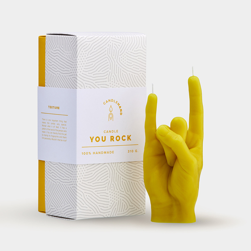 You Rock Candle Hand - Yellow