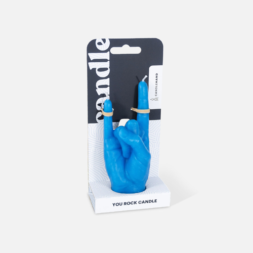 You Rock Candle Hand Blue - small
