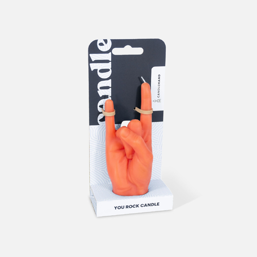 You Rock Candle Hand Orange - small