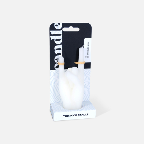 You Rock Candle Hand White - small