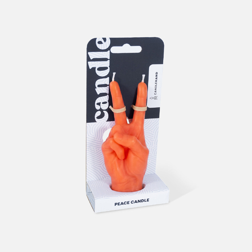 Peace Candle Hand Orange - small