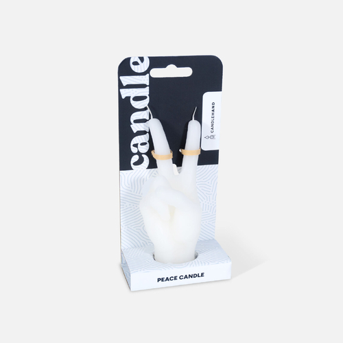 Peace Candle Hand White - small
